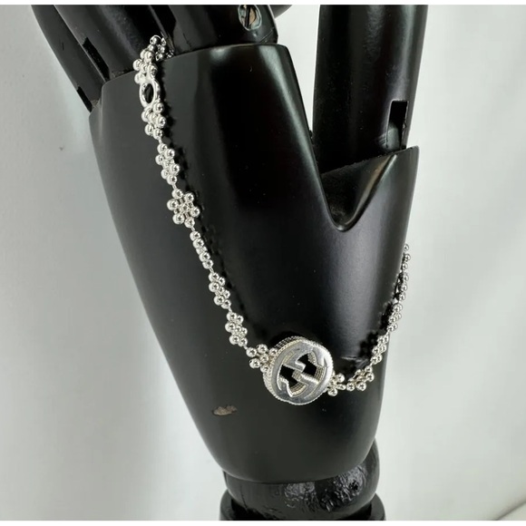 Gucci Auth Interlocking G Bracelet Sterling Silver 925 up to 7 in - Picture 2 of 6